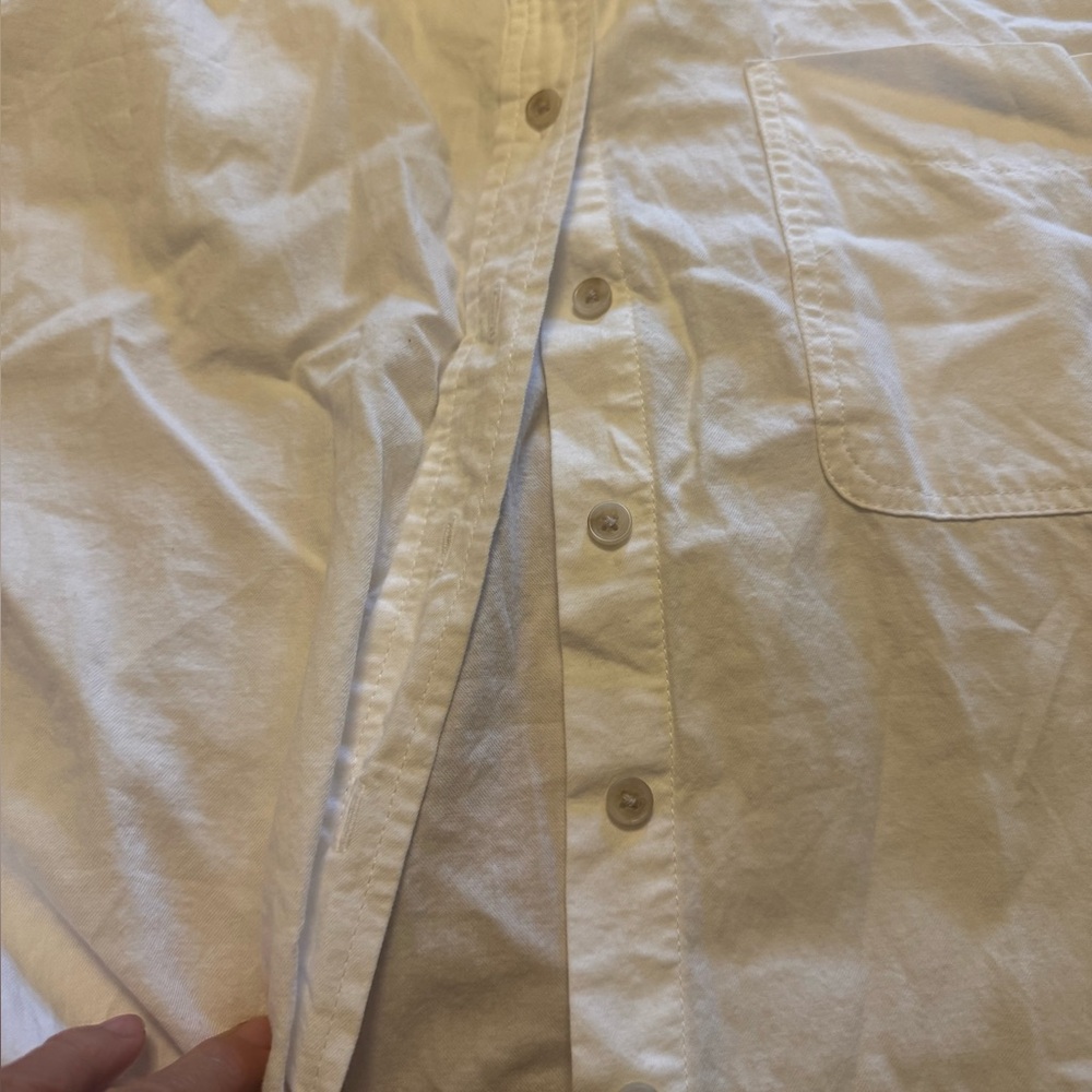White Long Sleeve Shirt Dress - Picture 10 of 10